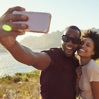 Couple Taking Selfie on Vacation